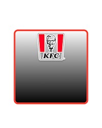 a kfc logo on a black and red background