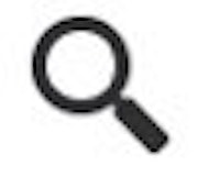 a magnifying glass icon on a white background