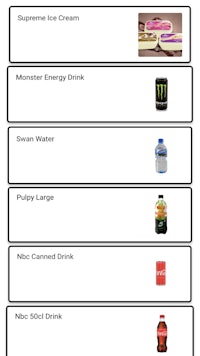 a list of different types of sodas and drinks