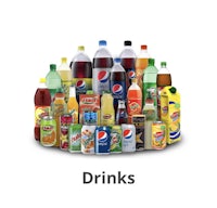 a group of drinks on a white background