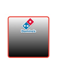 domino's logo on a black and red background