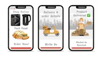 a mobile app displaying different types of food delivery